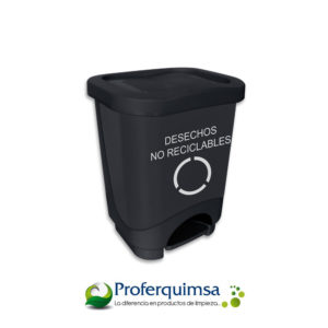 TACHO RECICLABLE C/PEDAL NEGRO